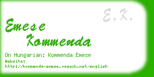 emese kommenda business card